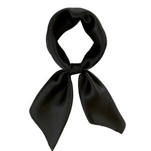 Black Satin Scarf 19x19, Western Cowboy Cowgirl Bandana, Boho Coastal Ranch Wear